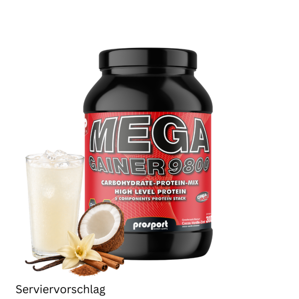 Prosport MEGA GAINER 9800 Cocos-Vanille-Zimt, 3000g Dose