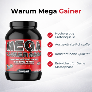 Prosport MEGA GAINER 9800 Cocos-Vanille-Zimt, 3000g Dose
