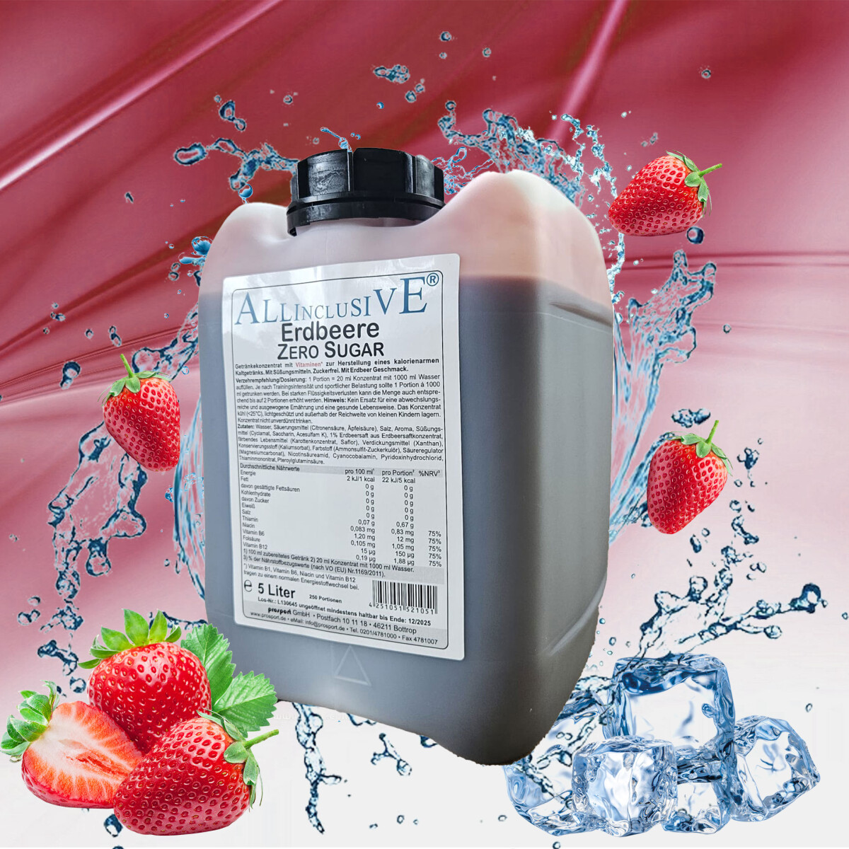 Prosport ALLINCLUSIVE® 5 Liter Kanister Erdbeere