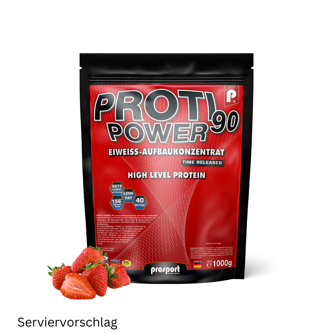 Prosport PROTI POWER ® 90  1000g Beutel Erdbeere