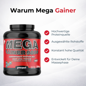 Prosport MEGA GAINER 9800 Schoko-Zimt, 3000g Dose