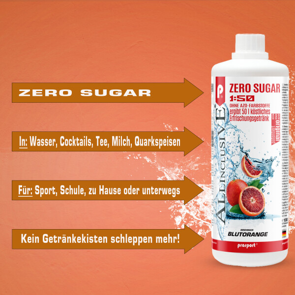 Prosport ALLINCLUSIVE® 1 Liter Flasche Blutorange + Dosierpumpe
