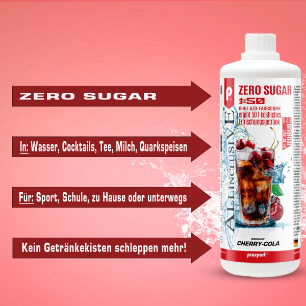 Prosport ALLINCLUSIVE® 1 Liter Flasche Cherry-Cola + Dosierpumpe