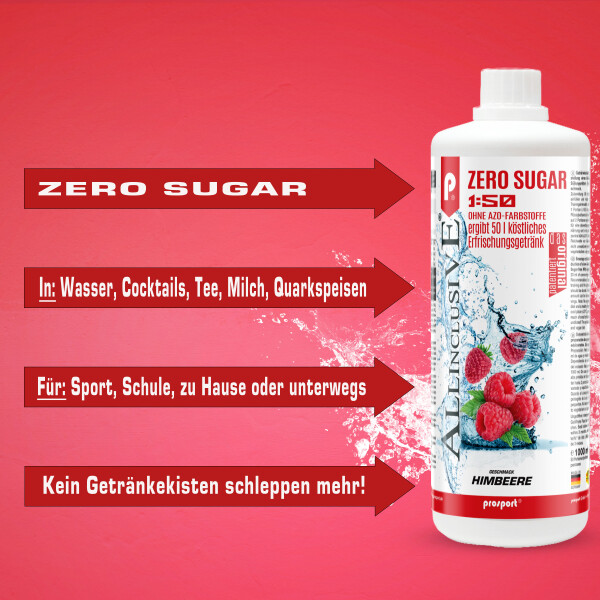 Prosport ALLINCLUSIVE® 1 Liter Flasche Himbeere + Dosierpumpe