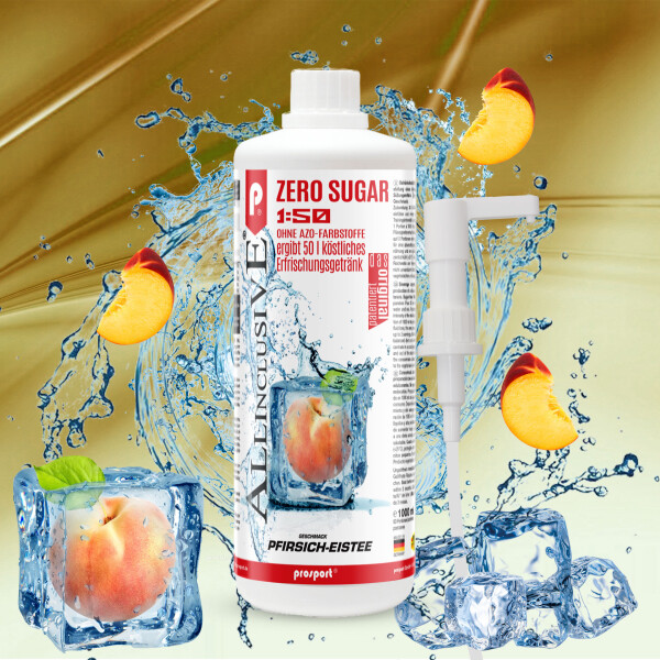 Prosport ALLINCLUSIVE® 1 Liter Flasche Pfirsich-Eistee + Dosierpumpe