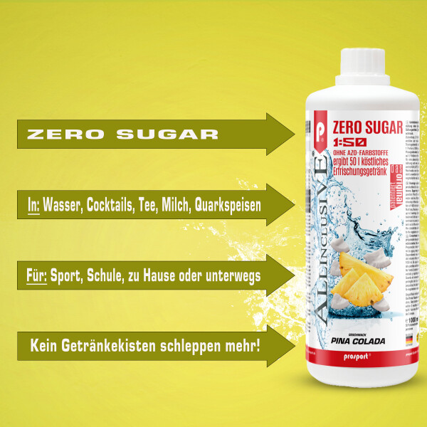 Prosport ALLINCLUSIVE® 1 Liter Flasche Pina Colada + Dosierpumpe