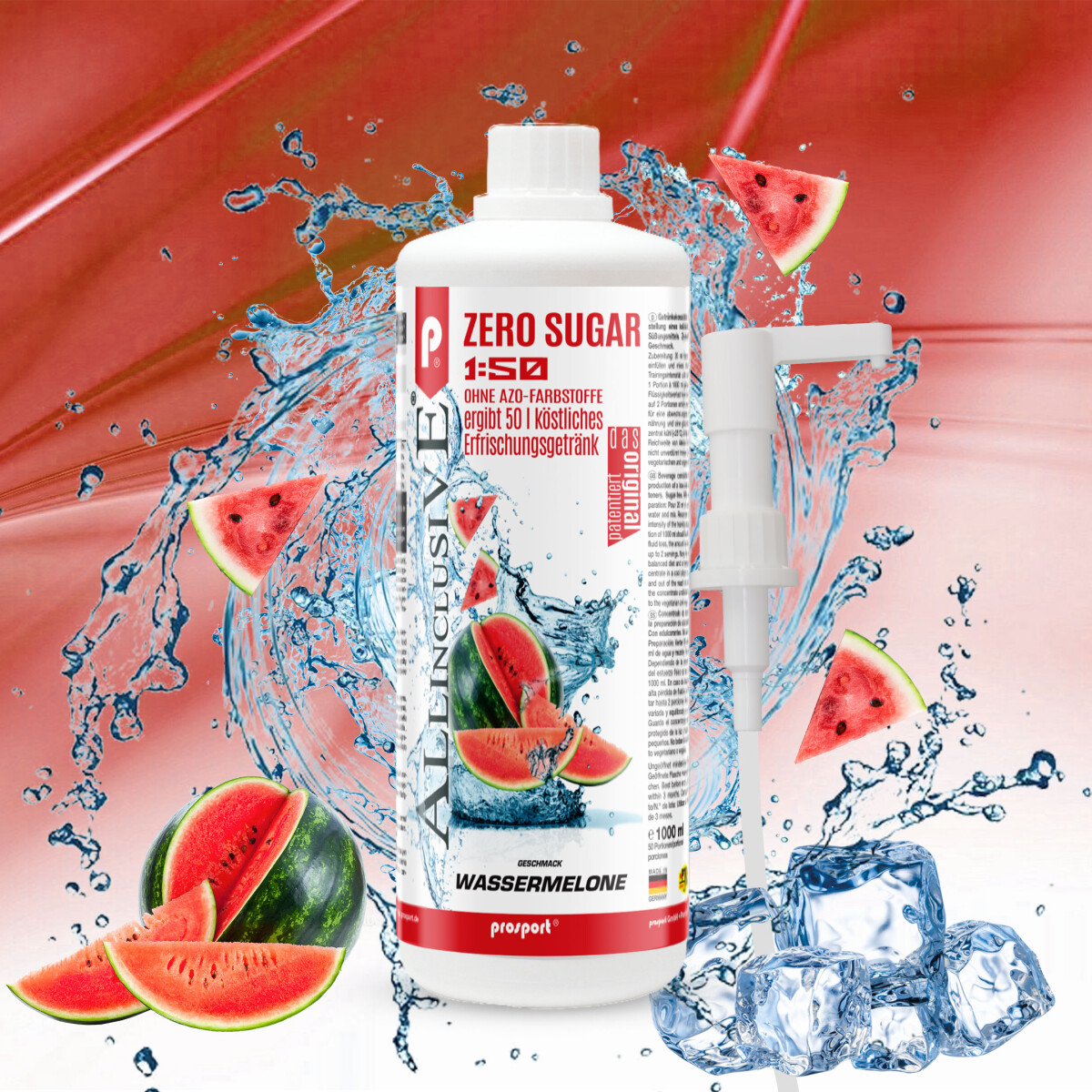 Prosport ALLINCLUSIVE® 1 Liter Flasche Wassermelone +...