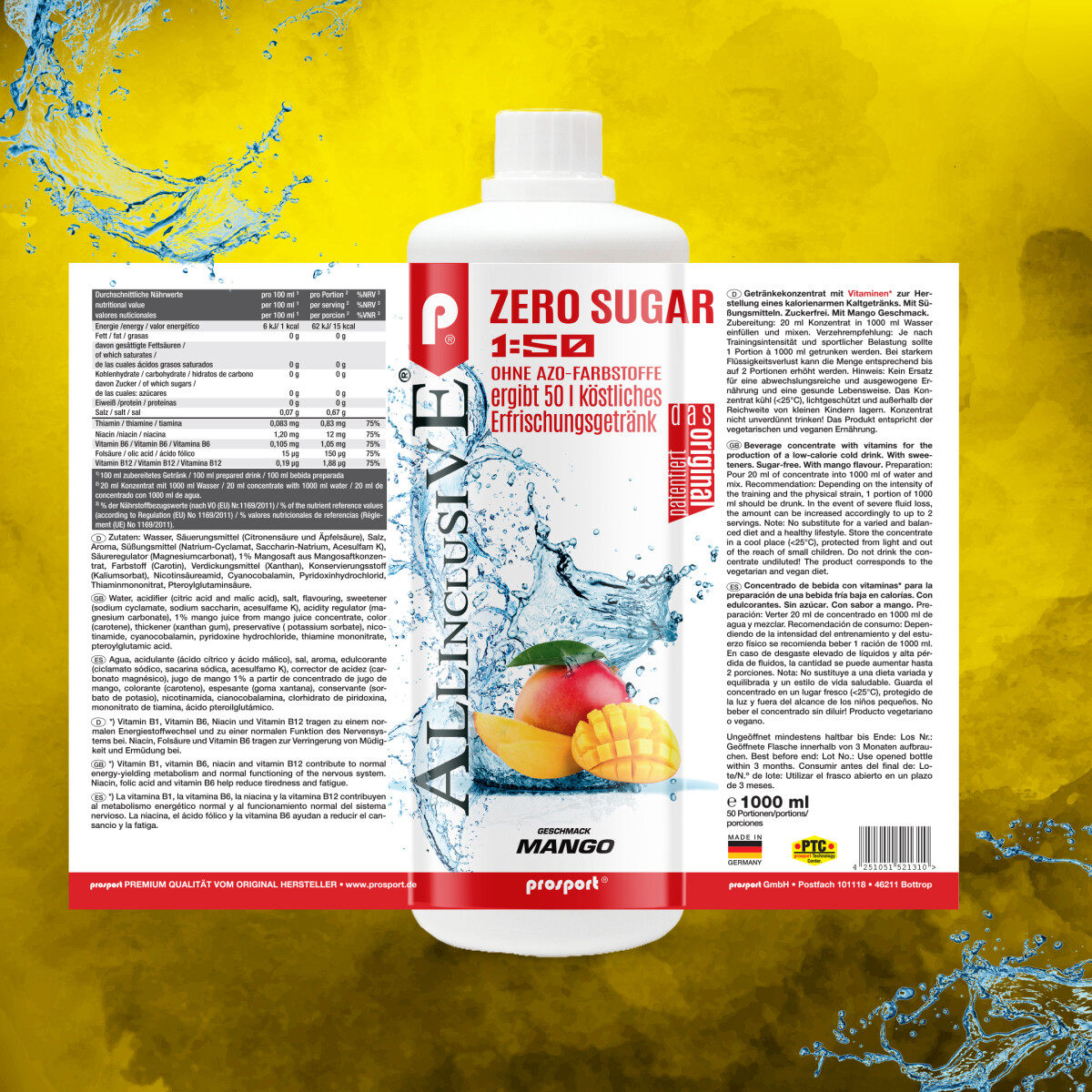 Prosport ALLINCLUSIVE® 2x1 Liter Flasche Mango