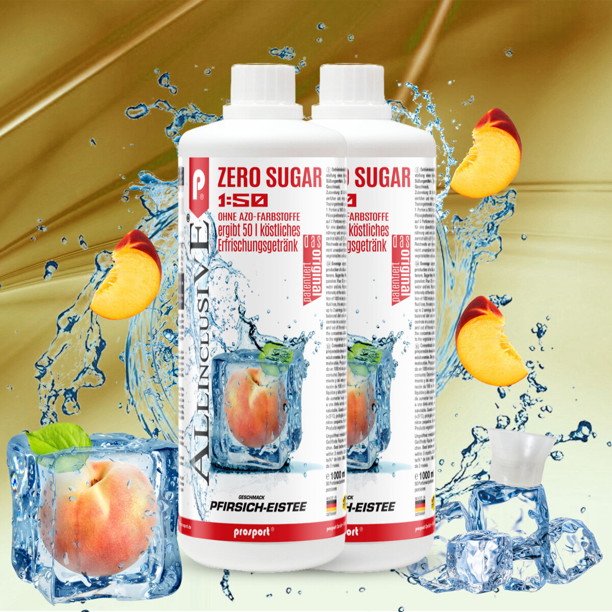 Prosport ALLINCLUSIVE® 2x1 Liter Flasche Pfirsich-Eistee