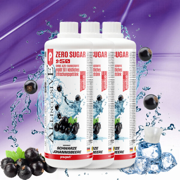 Prosport ALLINCLUSIVE® 3x1 Liter Flasche Schwarze-Johannisbeere