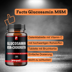 Prosport Glucosamin MSM Gelenk-Tabletten mit Vitamin C, 120 Stück