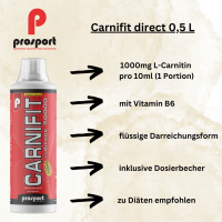 Prosport CARNIFIT® DIRECT 50000, flüssiges L-Carnitin, 500ml Flasche