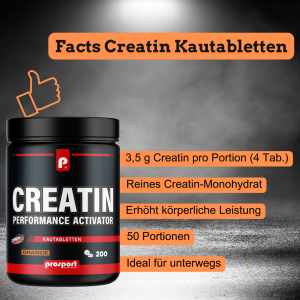 Prosport CREATIN Kautabletten Orange, 200 Stück, 519g Dose