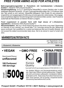 MuscleDome L-Glutamin Powder 500g Zipp-Beutel